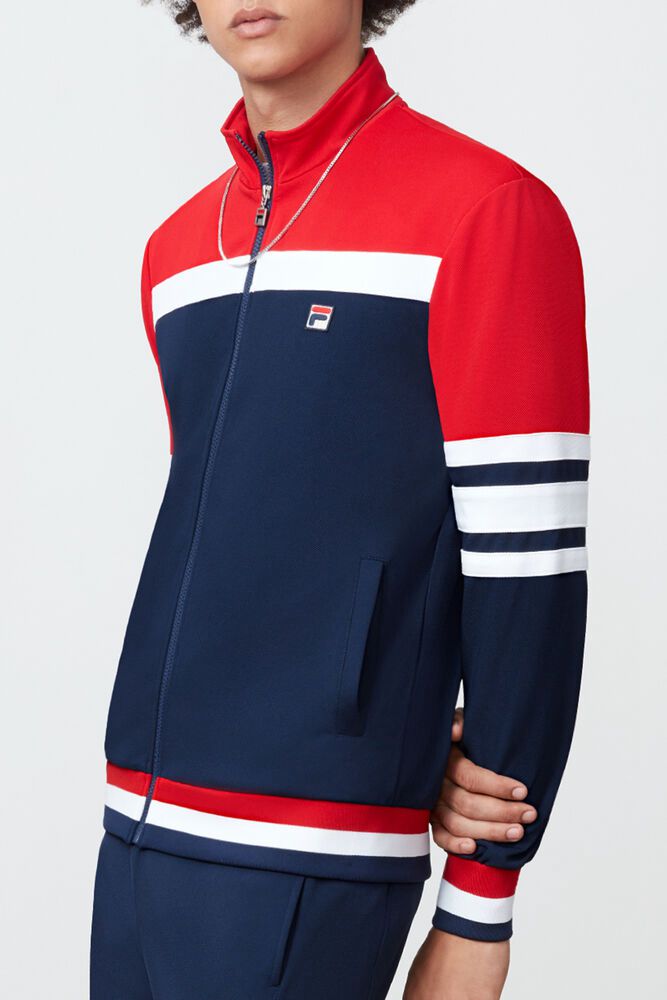 Fila Courto Jacket Red/Navy - Mens - 96175VJTU